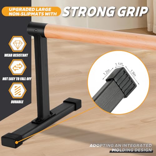 Wooden Parallel Bars 20" Length 12" Height,Dip Bar with Thick Beech Handles, Push-up stands for Handstand, L-Sit, Gymnastics, Strength Training Home Gym,Anti-slip Mats, Easy to Install,700lbs - color: Black