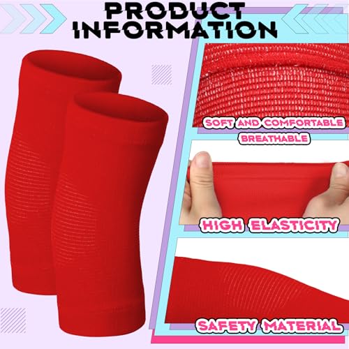 Lenwen 4 Pairs Kids Elbow Brace Compression Arm Elbow Sleeve Knit Guard Gym Protectors for Boys Teen Children Girls Basketball Volleyball Tennis Cycling(5-10 Years,Light Pink, Red, White, Purple) - color: Light Pink, Red, White, Purple, size: 5-10 Years