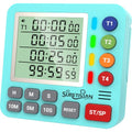 Digital Kitchen Timer with 4 Channel, Loud Alarm and Silent Mode | Magnetic Cooking Timer with Count Up & Countdown for Kids and Seniors, Large Display to Read, Auto Memory, Battery Included - color: Mint Green