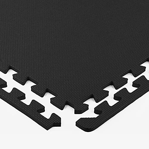 Flooring Inc's Puzzle Exercise Mats, EVA Foam Interlocking Floor Mats for Protective, Cushioned Workout Flooring for Home and Gym Equipment, Multiple Sizes & Colors - color: Black, size: 1/2" Thick