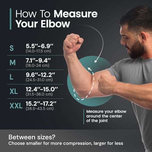Tennis Elbow Brace for Women & Men, Fitness and Everyday Use (Large)