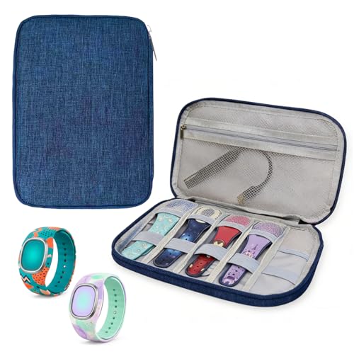MagicBand+ Travel Case for Disney Trip – Fits 5 Bands & Accessories, Protective Travel Organizer for MagicBand 1/2/Plus, Storage Bag for Disney World, Land, Cruise Vacation Essentials(Blue) - color: Blue