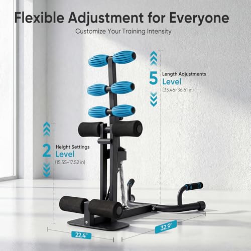 OLIXIS Deep Squat Machine for Women, Adjustable Glutes & Leg Exercise | 300 lbs Weight Capacity All-in-One squat Trainer with Push Up Handles, Compact Home Gym Workout Machine, Black & Blue