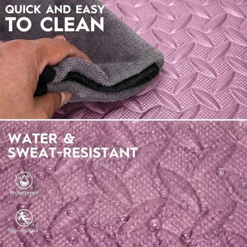 18pcs Puzzle Exercise Mat, 12.6"x12.6"x0.4", 18sqft EVA Interlocking Foam Floor Tiles, Protective, Water-Resistant Flooring for Home Gym & Workout Equipment - color: Pink