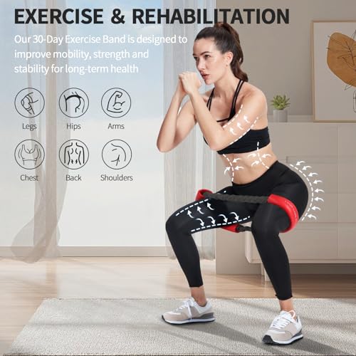 Hip and Core Resistance Loop Bands for Glute Workouts and Stretching | Resistance loop system designed for hip, core, and glute stretching, fitness, and workout routines - color: Yellow - 20 lbs