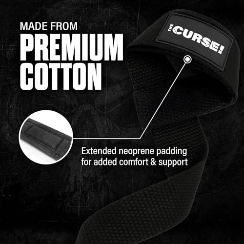 JNX Sports The Curse! Lifting Straps – 23″ Neoprene Wrist Support Weightlifting & Powerlifting Straps for Deadlifts, Rows & Gym Workouts
