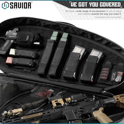 Savior Equipment Tactical Pistol Mag Pouch 9mm .40 45acp Open-Top Single & Double Stack Mag Holder Softshell Mags Storage Universal Magazine Carrier, Elastic Band to Hold Tight, Hook-Backed Panel - color: Obsidian Black (3-Slot)