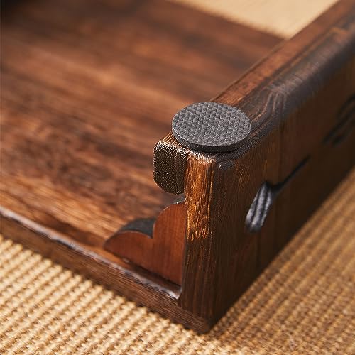 Wood Bed Step Stool,Wide Wooden Stepping Stool for Kids & Adults,Desk Foot Stool,4 inch Step Stool,Low Footrest Step Platform,Surface 15.8"x11.8"