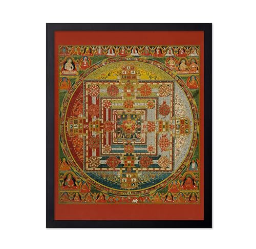Poster Master Vintage Kalachakra Mandala Poster - Retro Wheel of Time Print - Buddhism Art - Tibetan Art - Gift for Men, Women - Decor for Spa, Yoga Studio, Meditation Room - 11x14 UNFRAMED Wall Art - color: Style-05, size: 11"L x 14"W