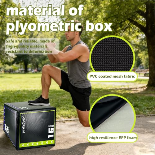 Versatile Non Slip Jump Box Exercise 3-in-1 Foam Plyometric Jump Box for Home Gym Training Fitness