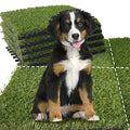 Qingbei Rina Artificial Grass Turf Tiles, 12"x12"/9 Pack | Highly Permeable,Interlocking System,Anti-UV,Non-toxic Recycle Repeat,Indoor Outdoor Faux Grass Rug