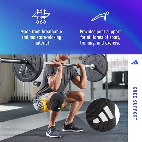 adidas Support Knee Sleeve, Ergonomic Knee Compression Sleeve - size: Small, style: adidas Knee Support