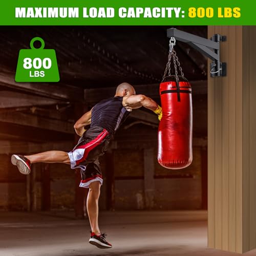 Kipika Heavy Bag Hanger Wall Mount Punching, Rotatable Heavy Duty Boxing Bag Bracket for Home Gym Indoor, Adjustable Length for Kickboxing Bag, Muay Thai Bag,Speed Bag - color: ‎D- Length 24"