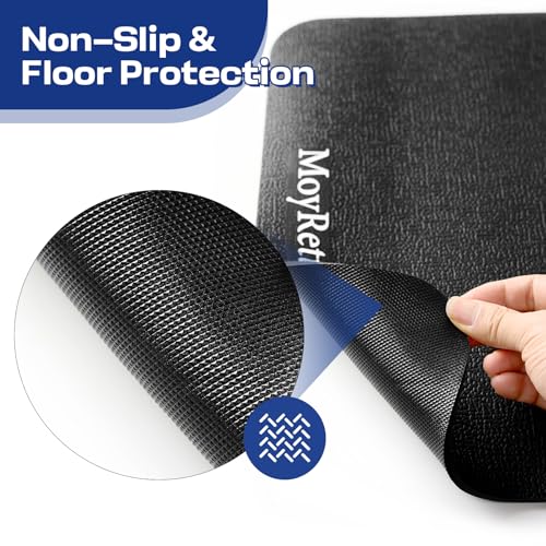 MoyRetty Non-Slip Workout Mat for Under Desk Elliptical(23.62x15.75 inches), Ellipse Leg Exerciser Machine Mat, Suitable for Electric Seated Foot Pedal Exerciser, Stability and Floor Protection