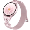 Getino Magnetic Metal Strap Compatible with Galaxy Watch 7 Band, Galaxy Watch 6 Classic Band FE 5 Pro 4 Active 2, 20mm Milanese Floral Dressy Wristband for Samsung Watch Bands Women 40mm 44mm 45mm - color: Rose Pink