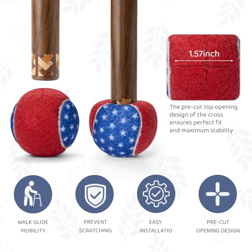 ANCKNE Walker Tennis Balls Precut Tennis Balls for Walkers 4PCS Walkers Legs Universal Precut Glide Balls, Heavy Duty Long Lasting Felt Pad Glide Coverings for Furniture Legs and Floor Protection - color: Star