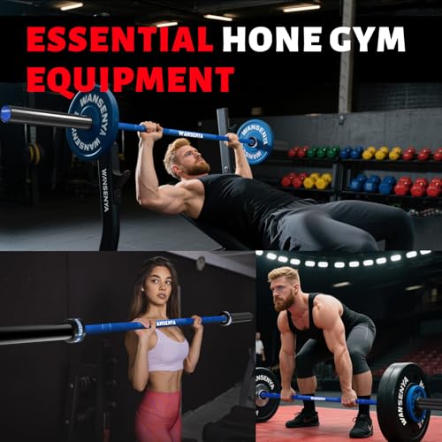 7FT Olympic Barbell 45lb,28MM 2 Inch Olympic Bar for No. 45 Steel,Olympic Weight Bars for Lifting,CrossFit,Bench Press,Deadlift,Squats,Strength Training bars - color: Blue-500LBS
