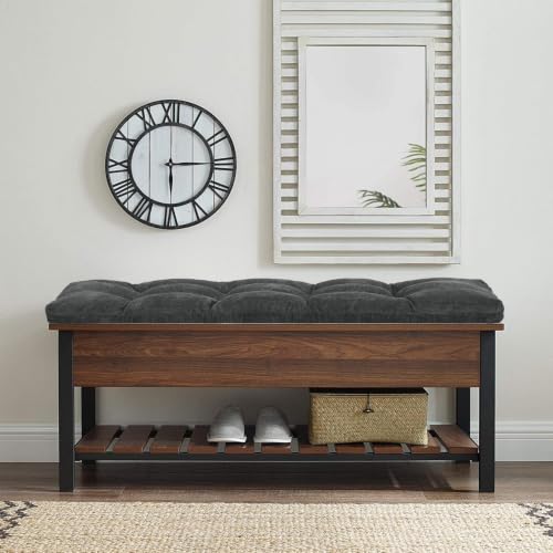 baibu 42 Inch Memory Foam Bench Cushion, Dual-Layer Patent Design Non-Slip Indoor Bench Cushion with Ties, 42x15x3Inch, Black - color: Black, size: 42x15x3 Inch (Pack of 1)