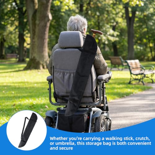 Cane Holder for Walker & Scooter, Waterproof Cane Storage Bag (33.5 x 5.9") | Absorbent Terry Lining, Adjustable Strap, Holds Canes/Umbrellas Up to 33.5", Durable Oxford Shell with Quick-Dry, Easy-Clean - size: 33.5" x 5.9"
