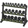HANDBODE Rubber Coated Hex Dumbbell Set with Rack, 300-840 lb | Fixed Weights Sets with Heavy Duty Storage Stand, Multiple Weight Options Home Gym Equipment for Strength Training - style: 300 lb Set (2.5-30 lb) with Rack