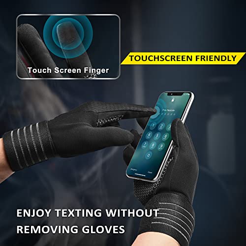 ihuan Workout Gloves for Men Full-Finger: Weight Lifting for Men, Gym Full Hand Gloves for Weightlifting, Deadlift - size: Large