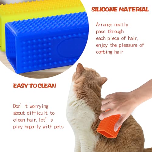2pcs Pet Dog Cat Hair Remover, Pet Hair Removal Tool, Hollow Cleaner Brush for car，Interior, Furniture, Sofa (blue and yellow) - color: blueyellow