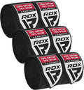 RDX Boxing Hand Wraps 4.5M / 180 Inches – Mexican Style Semi-Elastic MMA Inner Gloves - Wrist Support for Muay Thai, Kickboxing, BJJ, Karate - Thumb Loop & Hook and Loop Closure - Cotton & Nylon Blend - color: Pack of 3 Black