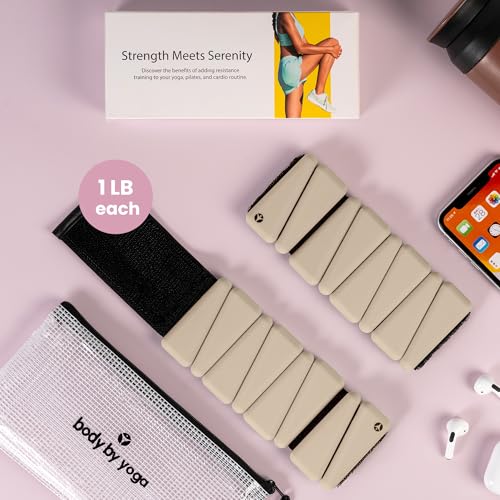 OmWeights Premium Weighted Bangles – Stylish Wrist and Ankle Weights for Women and Men | Cardio, Yoga, and Pilates Ankle Weights for Women and Men | Adjustable Leg and Arm Weights 1lb Each - color: Palm Desert