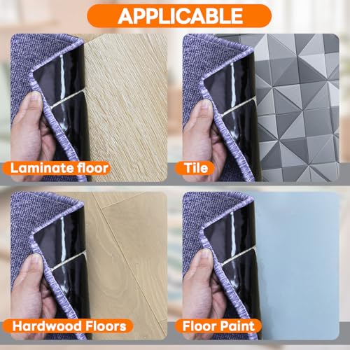 YINTTIAN Rug Non Slip Grippers, 2 x 5 Inch Reusable Carpet Grippers Rug Tape Pads for Hardwood Floors and Tiles, Removable and No Residue on Floor (4) - size: 5 inch- 4 Pcs