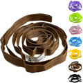 Stretching Strap Yoga Strap with Loops, Stretch Straps for Physical Therapy, Non-Elastic Exercise Strap for Pilates, Dance and Gymnastics with Workout Guide - color: Brown