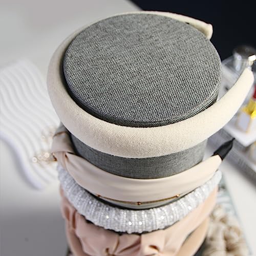 Velvet Headband Holder Organizer, Tower Hair Band Stand Display, Headbands Accessories Jewelry Storage for Girls Bedroom Desk (Gray Linen) - color: Vertical Gray Linen