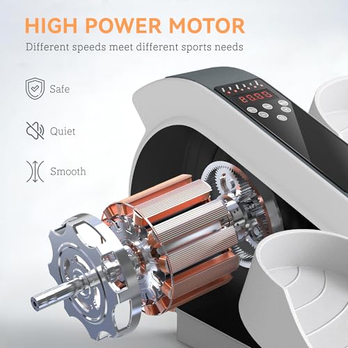 Soozier Under Desk Elliptical Machine for Seniors with Manual & Auto Mode | Electric Ellipse Leg Exerciser while Sitting, Massage Pedal, Remote Control, 10 Adjustable Speeds, Quiet, Portable