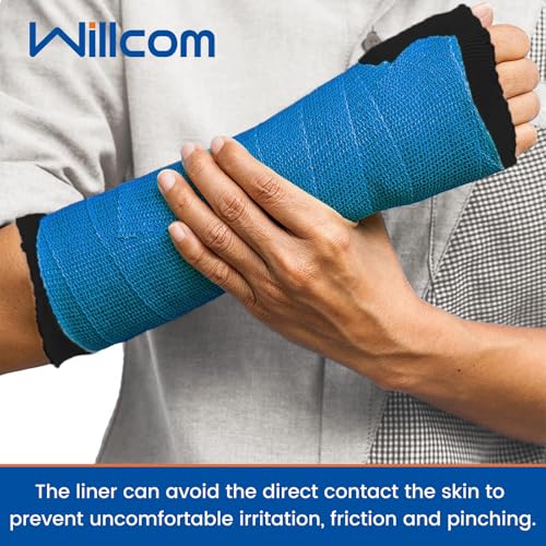 Hand Socks for Splint(Pack of 10), Tubular Stockinette Tubing for Arm,Elastic Arm Cast Cover Cotton Sleeve for Under Cast Wrap,Wrist Brace Liner, Gauze Sleeve for Men and Women (Large,Firm Version) - color: Black, size: L