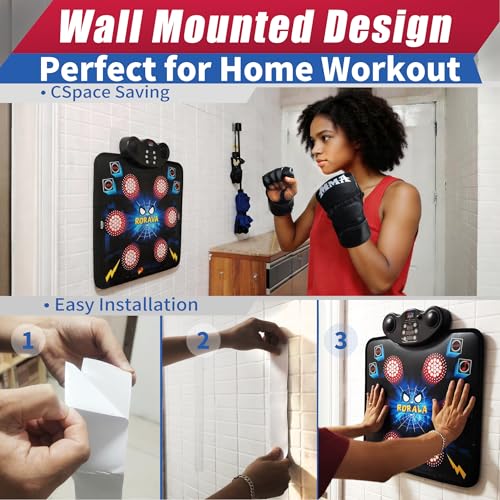 RORALA Music Boxing Machine for Adults & Kids - Smart Punching Machine with Boxing Gloves, Wall Boxing Punching Pad for Home, Office, Gym