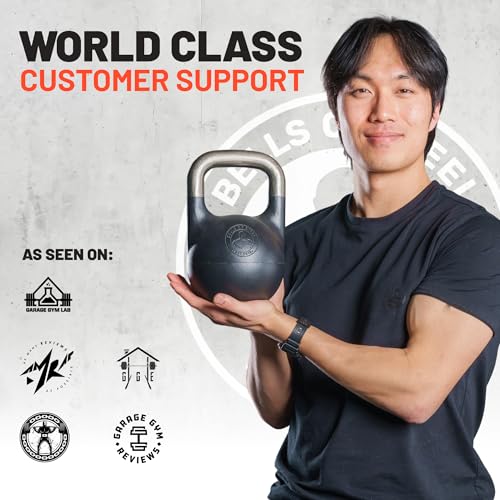 Adjustable Kettlebell 6-12kg [Bells of Steel] Kettle Bell Weight Set, Steel Shell, Internally-Loaded for Full Body Workouts, Competition Standard, 35mm Handle