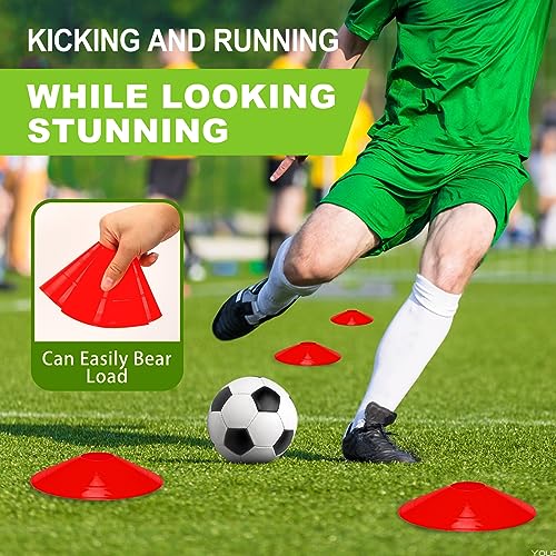 Ashsajkd(Set of 25/50/100 - Agility Soccer Cones with Carry Bag and for ， Football Cones for TrainingFootball, Basketball, Coaching, Agility Cones for Indoor and Outdoor Games - color: E-25 Pack red