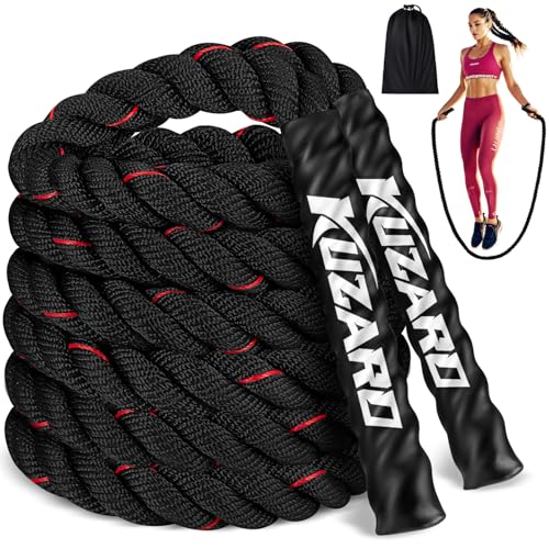 KUZARO Jump Rope, Weighted Jump Rope for Women, Heavy Jump Ropes for Fitness, Home Gym Exercise Equipment, Adult Skipping Rope for Improve Strength, Weight Loss, Boxing Training,Total Body Workout Equipment - color: black-5.5lbs