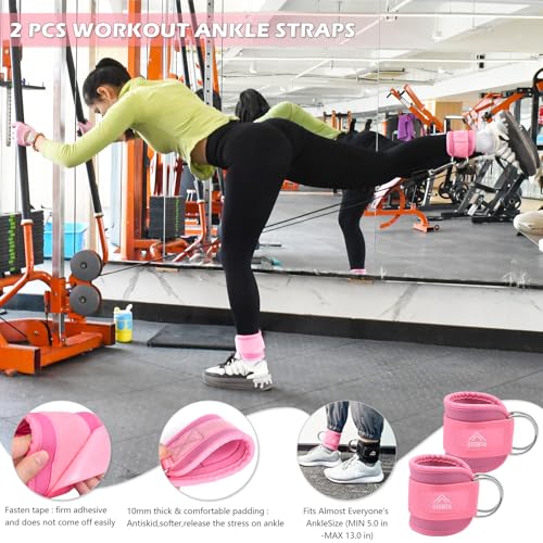ATENTO 10Pcs Barbell Pad Set with Weight Lifting Belt, Thick Cushion Hip Thrust Pad for Bench Press, Lunges, Workout, Leg Exercise, Squat Bar Pad for Relief Pressure from Neck & Shoulder for Smith machine & Olympic Bars, with 2 Gym Ankle Straps, Hip Resis