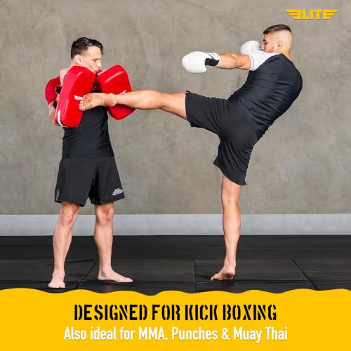 Elite Sports Muay Thai Kickboxing Training Pad for Kickboxing, MMA, Taekwondo, Karate. Ideal for Punches, Knees, and Kicks in Martial Arts Training (ONE PAD ONLY) - color: Solid Red