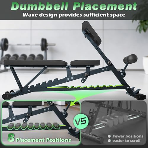 1000 LBS Adjustable Weight Bench with Roman Chair, Utility Workout Bench for home gym MAX Sit/Decline/Incline Up Bench Press Exercise Equipment 75°to -20°FID Strength Training - color: Black