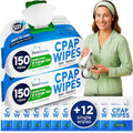 CPAP Mask Wipes - 300 Count Jumbo Pack + 12 Travel Sheets - Dura Cleanse Extra Large, Extra Moist Cleaning Wipes for Full Face, Nasal Masks Unscented Cleaner for CPAP Machine Supplies and Accessories - size: 150 Count (Pack of 2)