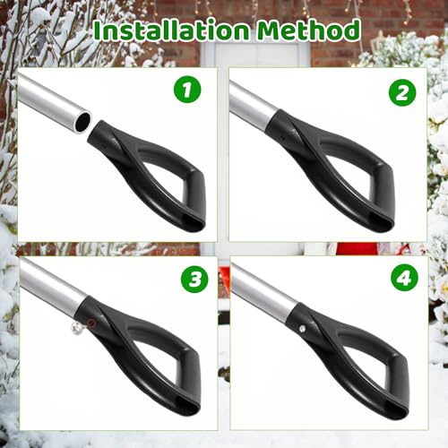 MroMax D Grip Shovel Handle Replacement, 1-1/4" Inner Diameter, PVC | Replacement Handle for Shovel, Spade, Snow Shovel & Rake, Yellow & Black Garden Tool Accessory, Ideal for Digging and Raking - color: Black