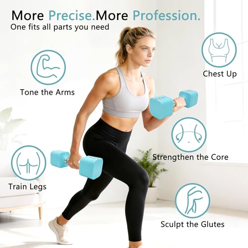 20LBS Adjustable Dumbbell Set, 4 in 1 Free Weights Dumbbells Set for,4lb 6lb 8lb 10lb, with Metal Non Slip Handle，Quick Change，Home Gym Strength Training Equipment for Men and Women - color: Blue