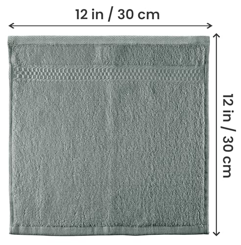 Utopia Towels 12 Pack Premium Wash Cloths Set, 12 by 12 Inches, 100% Cotton Ring Spun, Highly Absorbent and Soft Feel Essential Washcloths for Bathroom, Spa, Gym, and Face, Cool Grey - color: Cool Grey, size: 12 Wash Cloths