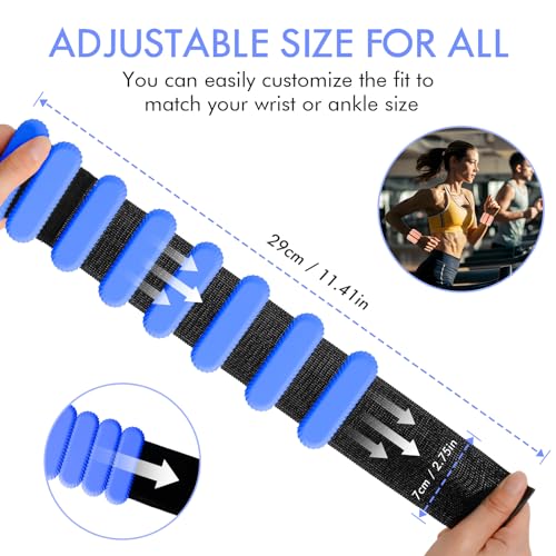 Wrist Ankle Weights for Women, Adjustable Ankle Weights Strength Training Silicone Bracelets Workout Wrist Ankle Weights for Men Women Yoga Running Dance Ankle Arm Leg Weights (2lb) - color: Blue