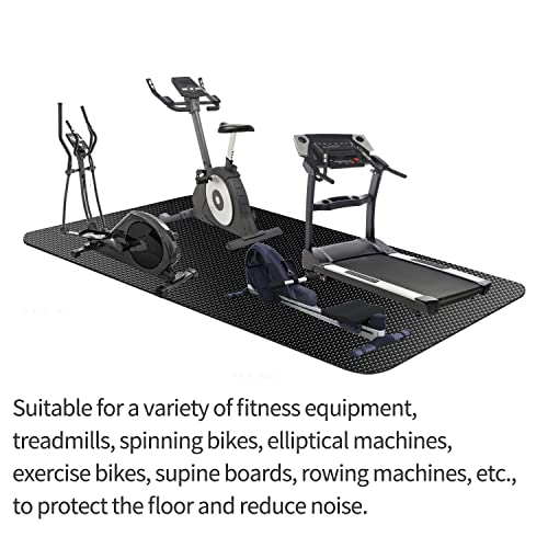 Large Exercise Mat,Exercise Equipment Mat,Treadmill Mat, Exercise Bike Mat, Workout Mats for Home Gym Mats Gym Flooring Rubber Workout Mat Fitness Mat Large Yoga Mat Cardio Mat for Weightlifting, Jump Rope, Non-slipping - color: 84"l X 32"w