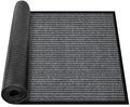 MYFAMIREA Commercial Floor Mat 3' x 10' Extra Large Front Door Industrial Rug Heavy Duty Brush Step Entrance Mat Weather Utility Rug with Non Slip Rubber Backing Low Profile for Entryway,Charcoal Grey - size: 3 x 10 Feet