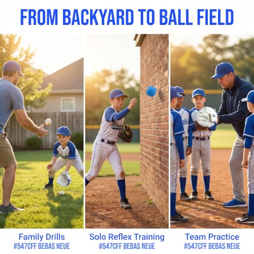 Pancake Glove Baseball Youth & Flat Gloves Softball Trainer with Agility Reaction Ball - Infield Mitt to Build Soft Hands (Ages 6-12, Right-Hand Throw) - color: black
