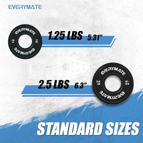 EVERYMATE Change Weight Plates 1.25LB 2.5LB 5LB Set Fractional Olympic Bumper Plates for Cross Training Steel Insert Strength Training - color: 7.5 LB(1.25+2.5), size: Black