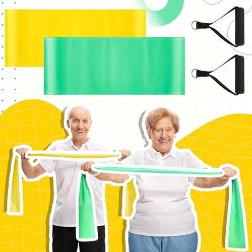 2 Pcs Resistance Band with Handles Chair Exercise Equipment for Seniors Physical Therapy Band Gifts for Elderly Women Rehab, Physical, Grandma, Grandpa - color: black